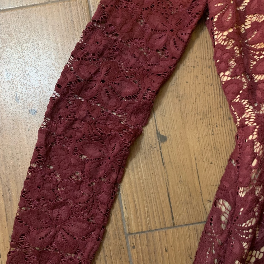 Laced Maroon Dress - Picture 4 of 6